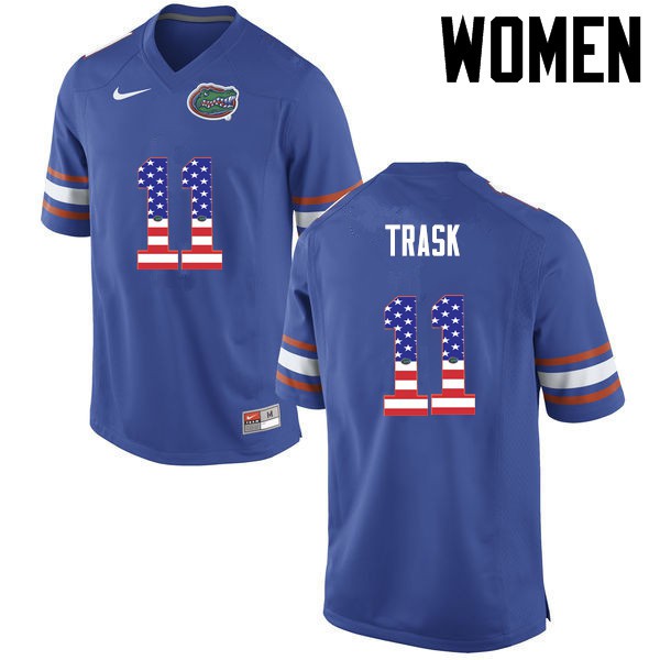 Florida Gators Women #11 Kyle Trask College Football USA Flag Fashion Blue